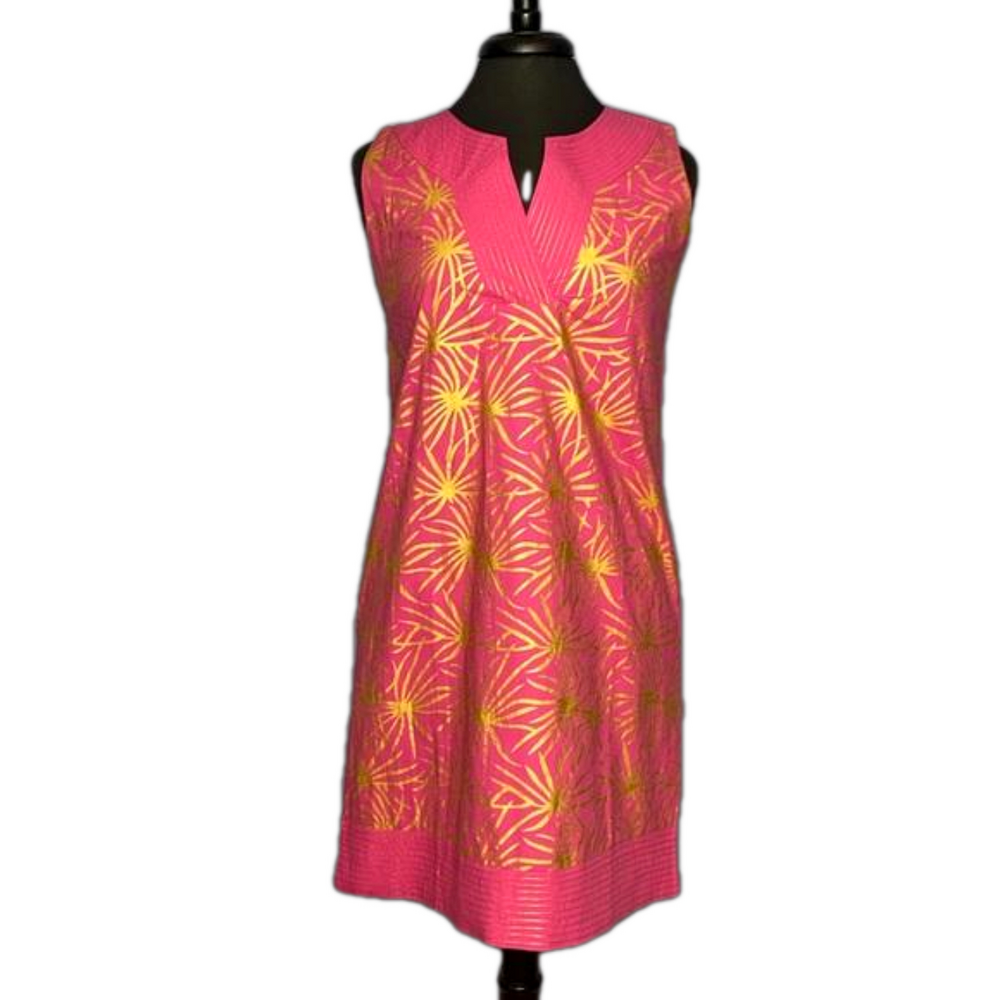 GRETCHEN SCOTT DESIGNS Pink w/ Gold Starburst Women’s Sundress Size Small